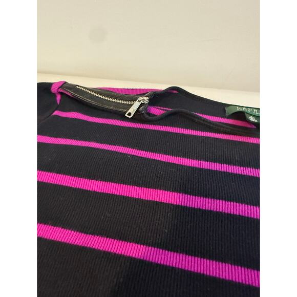 Lauren Ralph Lauren Women’s Plus 2X Black and Purple striped with zip shoulders - Picture 3 of 8
